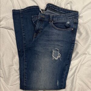 Women's Blue Distressed Jeans
